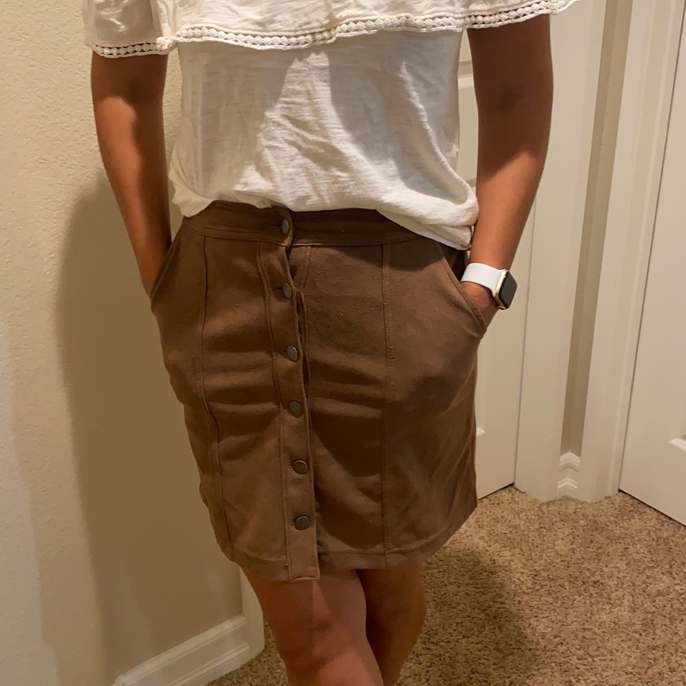 14th & Union Nordstrom Brown Velvet Skirt 2